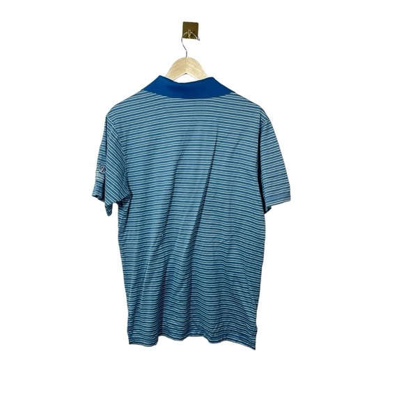 Peter Millar Striped Country Club Golf Polo in Blue/White Size M - Picture 6 of 8